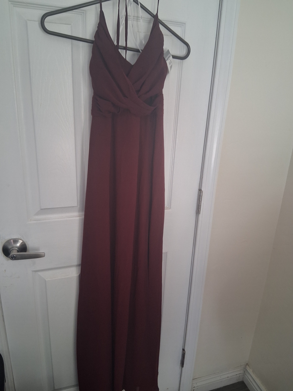 Lulu's Burgundy Spaghetti-Strap Maxi Dress